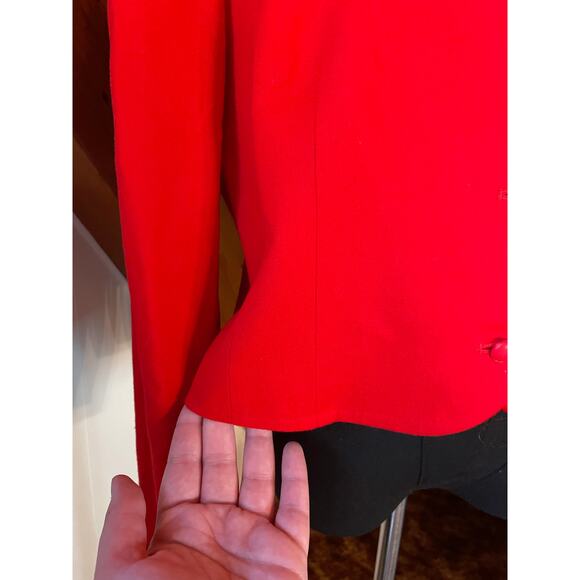 Vintage Pendleton Virgin Wool Bright Red Crop Blazer sz 14 - Picture 5 of 9